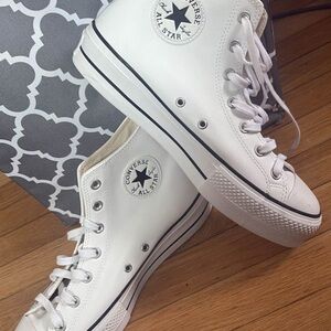 Converse White High-Top Sneakers Classic Leather